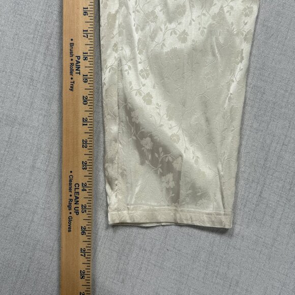 Vintage Versus Gianni Versace Trousers Floral Jacquard White Satin Size 33/40 - Picture 11 of 15